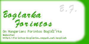 boglarka forintos business card